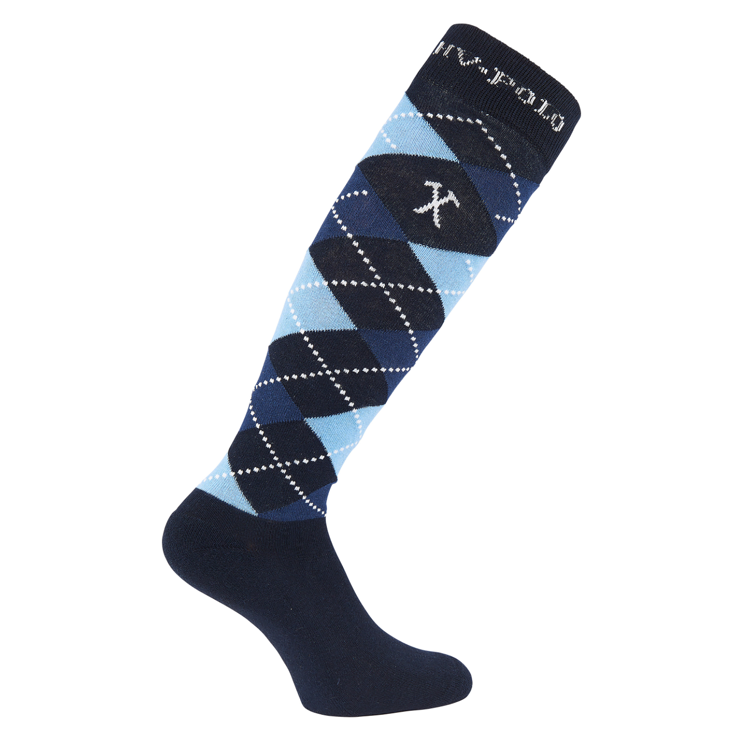 HVP | Reitsocken Argyle | Kontrastmuster Navy - Air - Navy melange | 39/42