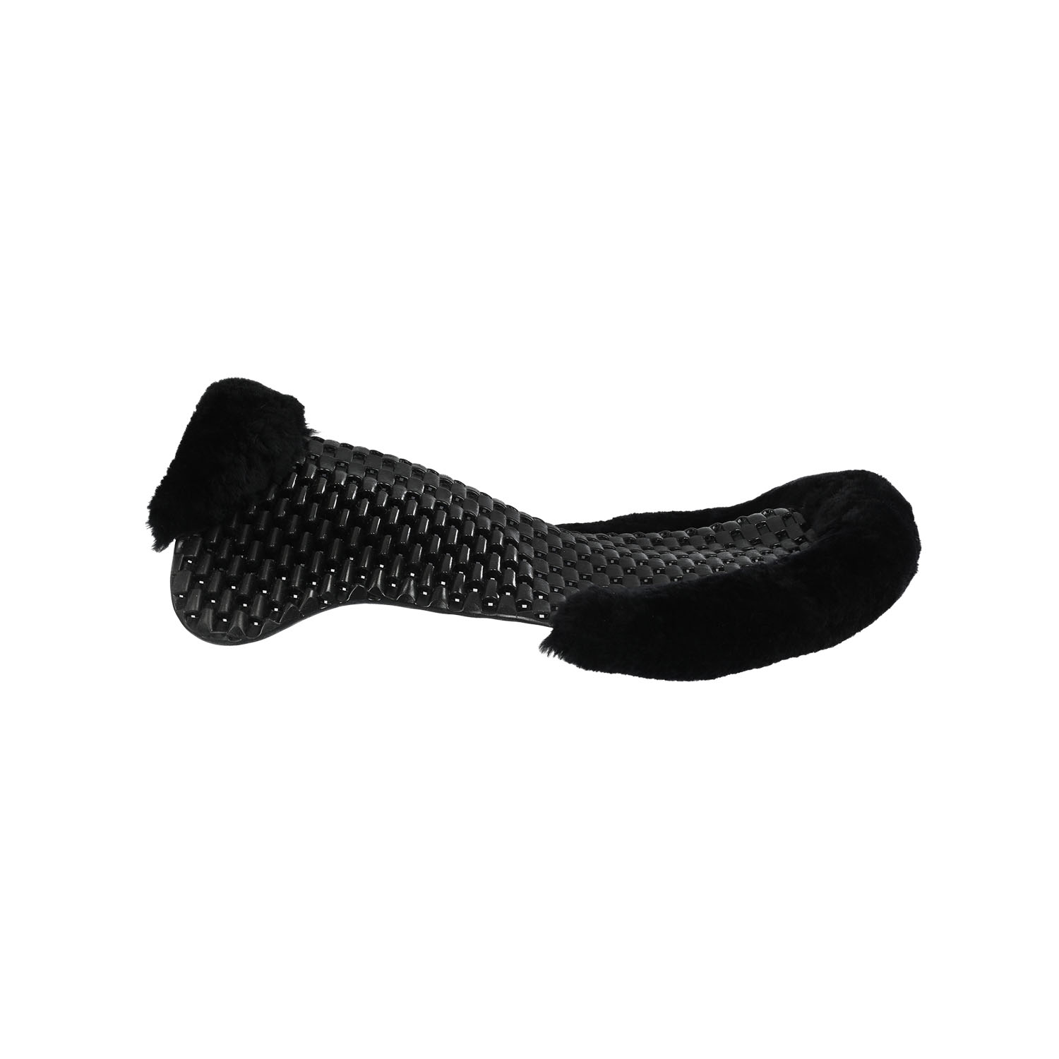 Acavallo | Respira Air Release Gel-Pad mit Schaffelleinsätzen und vorderer Erhöhung Schwarz | Gel Schwarz