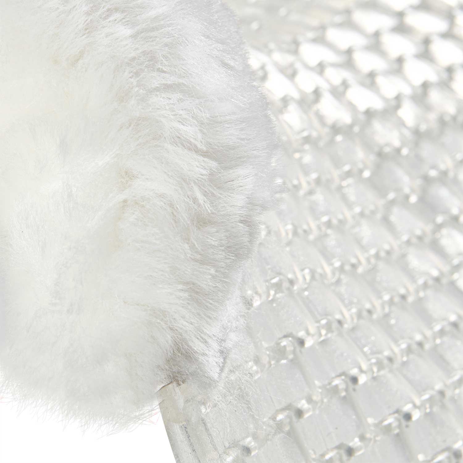 Acavallo | Respira Air Release Gel-Pad mit Schaffelleinsätzen und vorderer Erhöhung Weiß | Gel Transparent