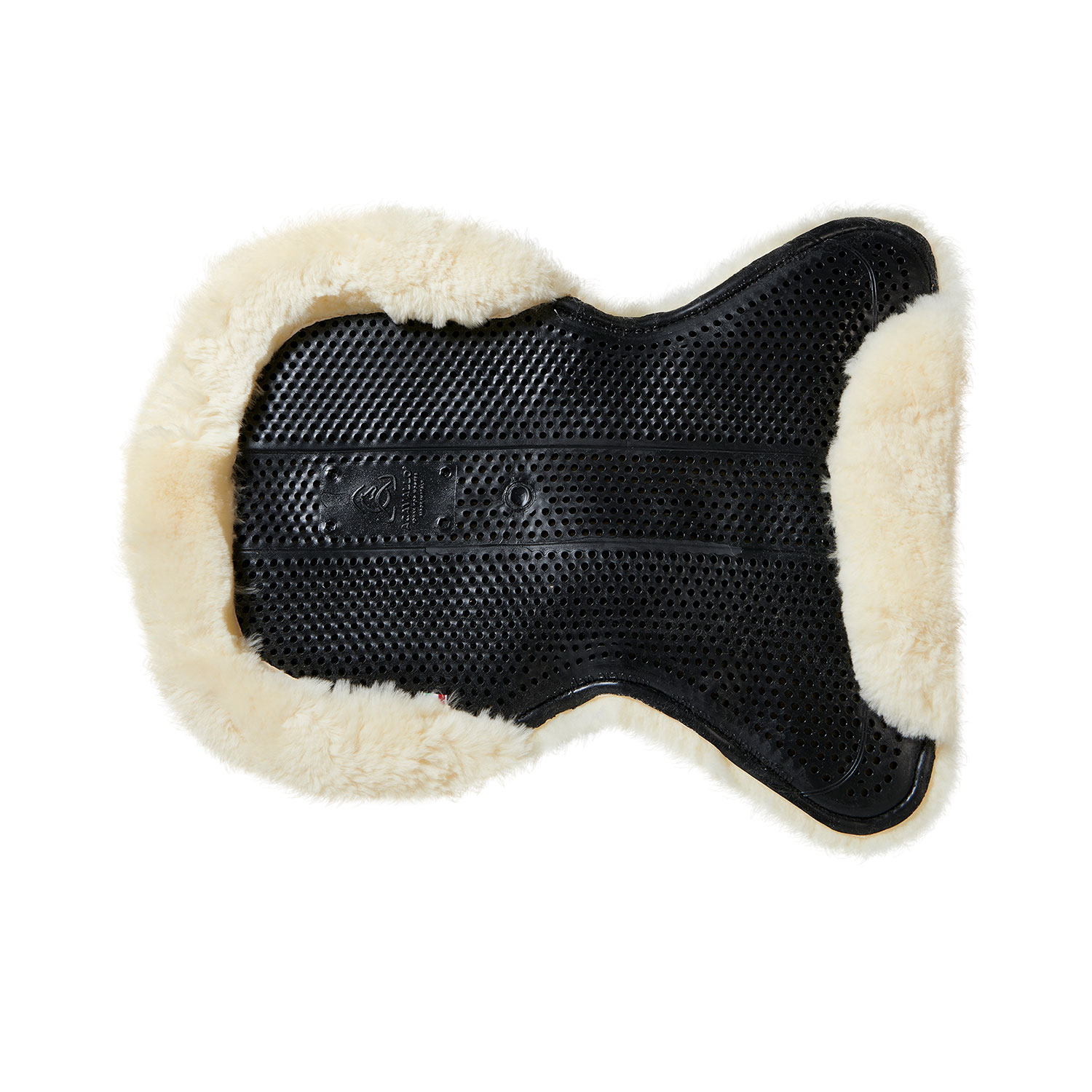 Acavallo | Gel Pad Engkontakt mit Schaffell Natur | Gel Pad Schwarz | XL