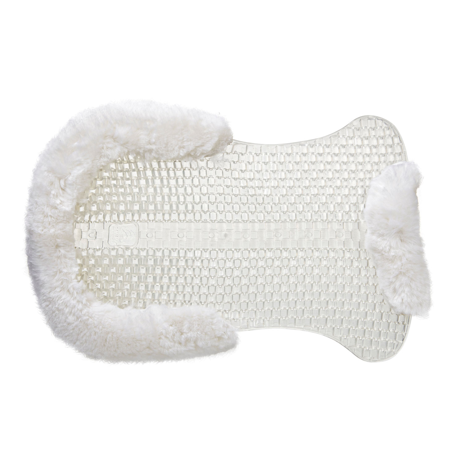 Acavallo | Respira Air Release Gel-Pad mit Schaffelleinsätzen und vorderer Erhöhung Weiß | Gel Transparent